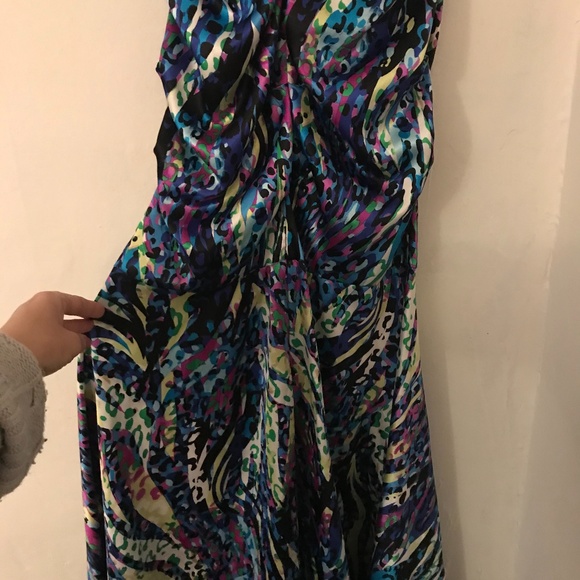 form fitting Mermaid colorful Elegant Dress sz 10 - Picture 4 of 8